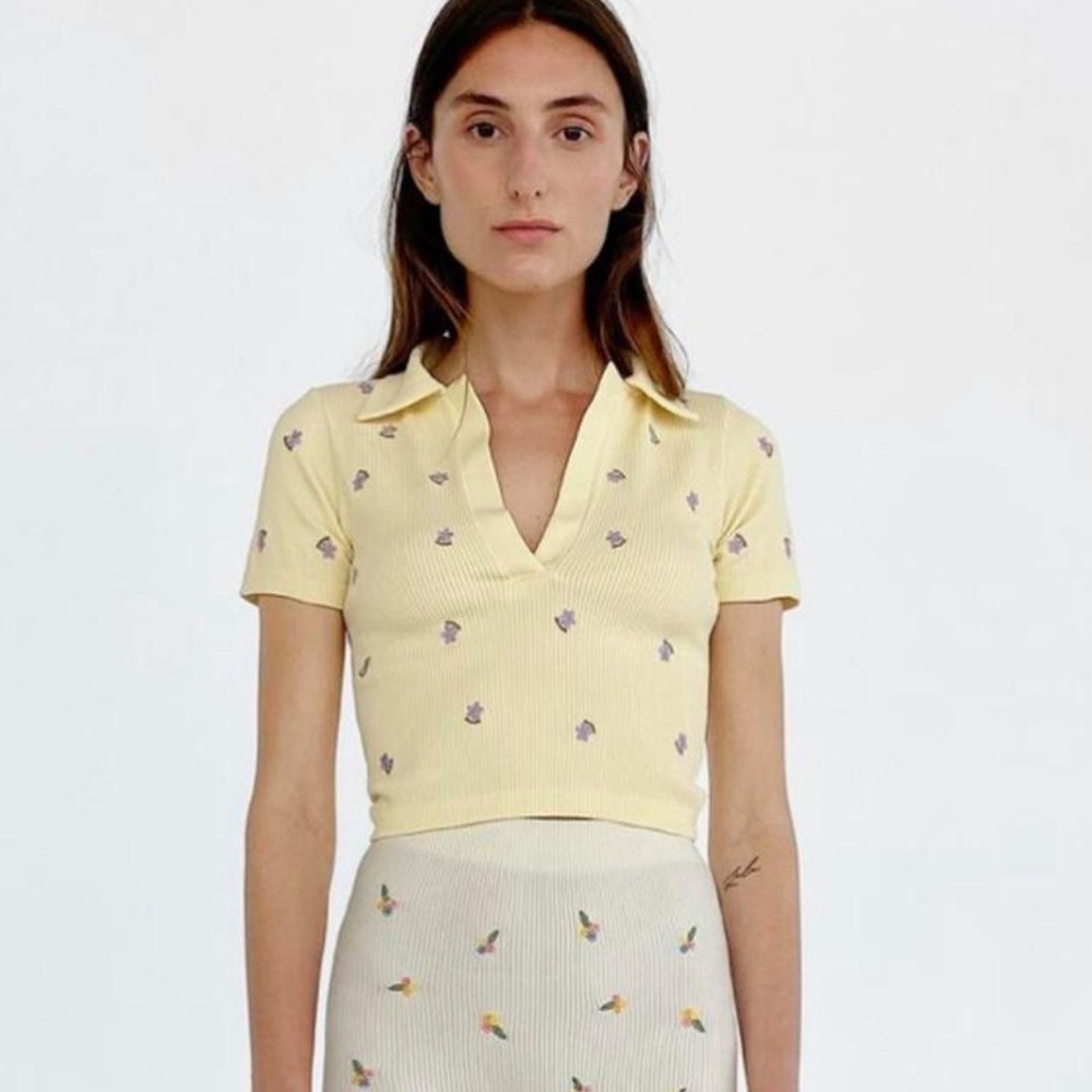 ZARA EMBROIDERED POLO SHIRT